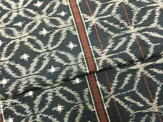 平和屋着物▽上質な紬 単衣 間道 正絹 逸品 AAAZ1691fy