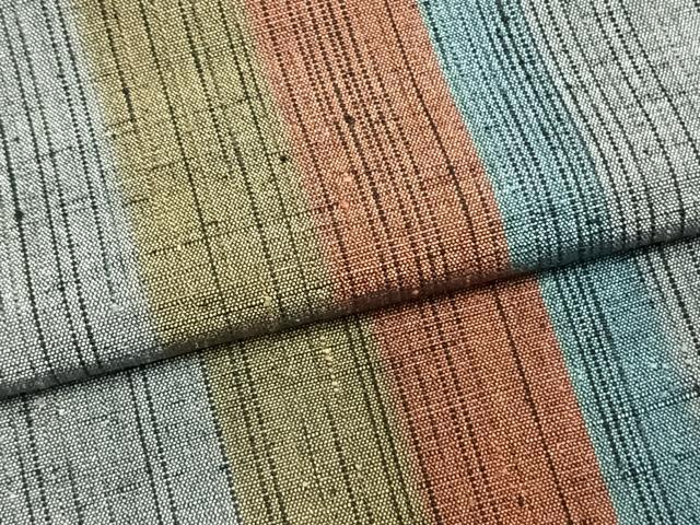 平和屋着物▽上質な紬 単衣 間道 正絹 逸品 AAAZ1713fy