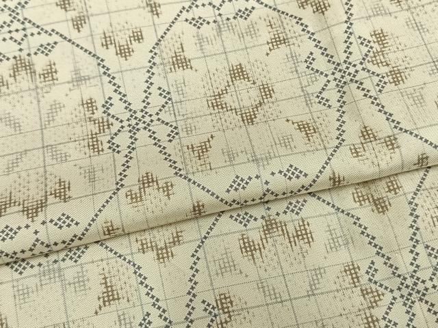 平和屋着物▽本場染大島紬 単衣 立涌花文 正絹 逸品 AAAZ1724fy