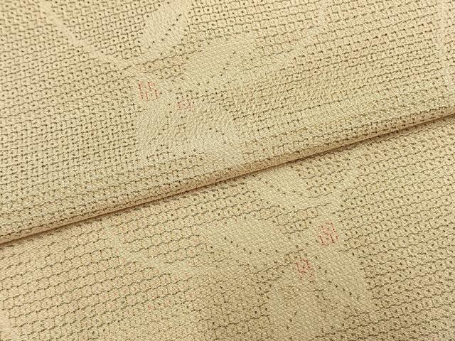 平和屋着物▽本塩沢 単衣 110亀甲 南天文 証紙付き 正絹 逸品 AAAZ1727fy