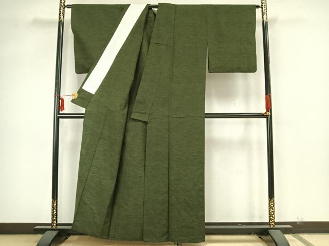 平和屋着物▽上質な紬 単衣 霞文 正絹 逸品 AAAZ1728fy