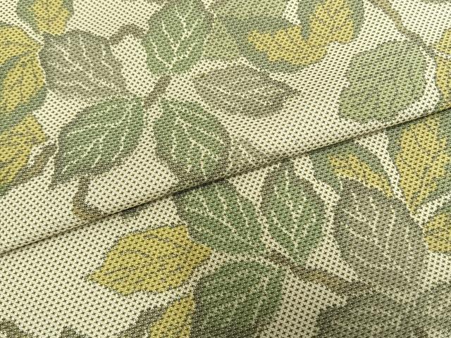 平和屋着物▽お召 単衣 枝葉文 正絹 逸品 AAAZ1731fy