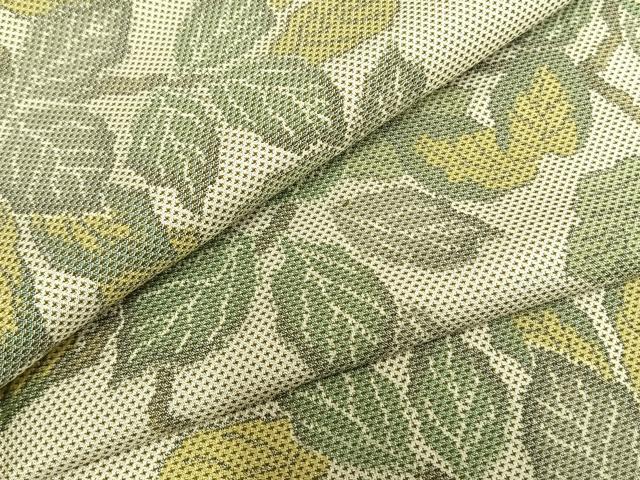 平和屋着物▽お召 単衣 枝葉文 正絹 逸品 AAAZ1731fy