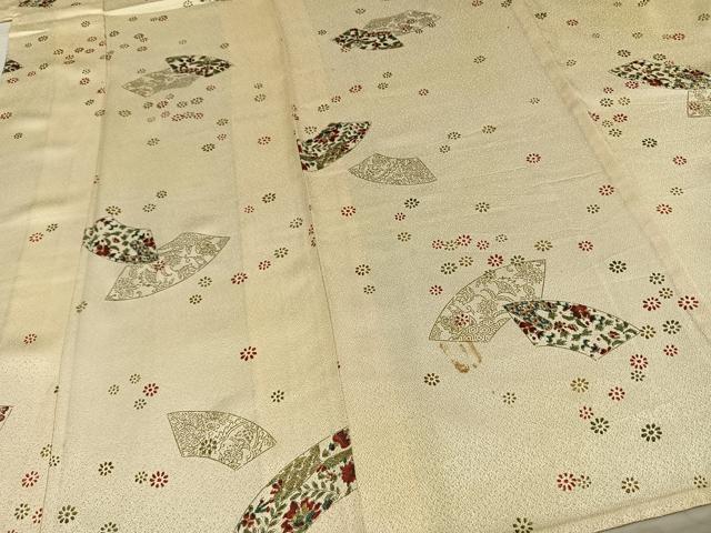 平和屋着物▽上質な小紋 単衣 地紙草花文 金彩 正絹 逸品 AAAZ1742fy