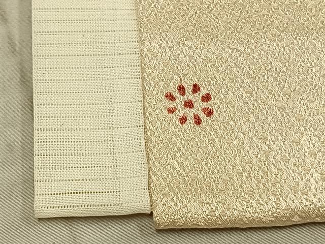 平和屋着物▽上質な小紋 単衣 地紙草花文 金彩 正絹 逸品 AAAZ1742fy