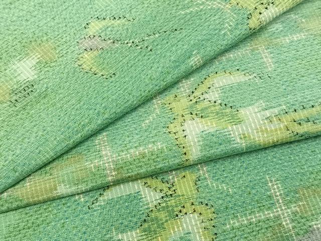 平和屋着物▽上質な紬 単衣 飛鳥文 正絹 逸品 AAAZ1750fy