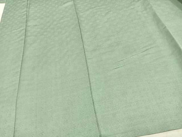 平和屋着物▽上質な色無地 単衣 草花地紋 裏葉柳色 正絹 逸品 AAAZ1752fy