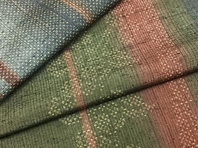 平和屋着物▽上質な紬 単衣 間道 正絹 逸品 AAAZ1754fy