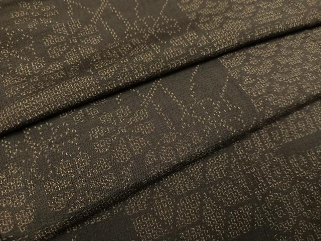 平和屋着物●結城紬 100亀甲 吉祥草花文 正絹 逸品 AAAZ1764ph