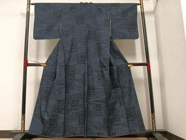 平和屋着物●結城紬 吉祥草木文 正絹 逸品 未使用 AAAZ1765ph