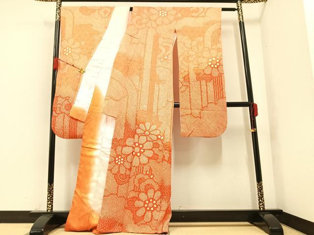 平和屋着物●豪華振袖 絞り 草花文 正絹 逸品 AAAZ1768ph