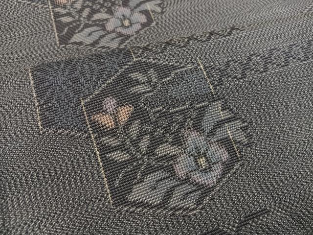 平和屋着物●本場村山大島紬 亀甲草花文 正絹 逸品 AAAZ1770ph