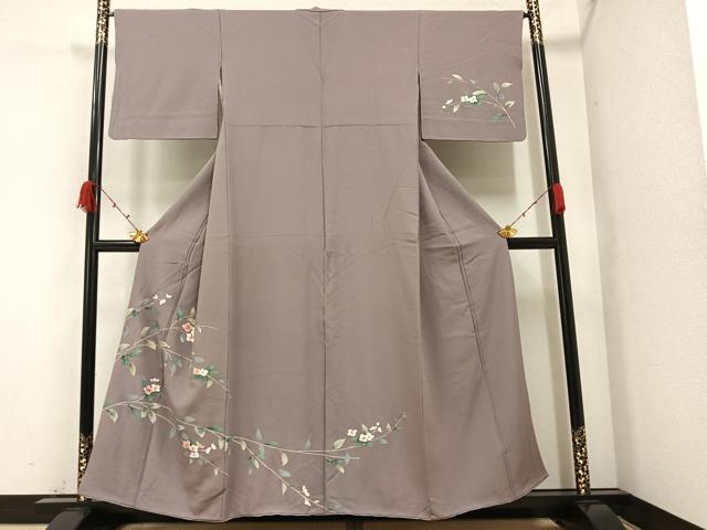 平和屋着物●訪問着 手描き 枝花文 正絹 逸品 AAAZ1778ph