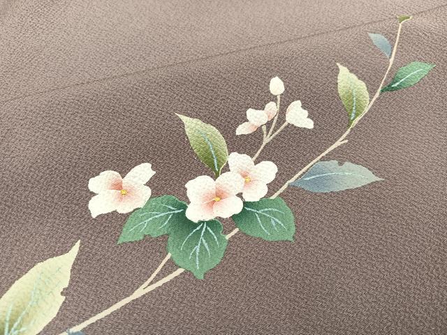 平和屋着物●訪問着 手描き 枝花文 正絹 逸品 AAAZ1778ph