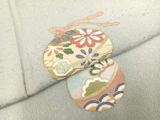 平和屋着物●英王室献上友禅作家 木下勝功 訪問着 花鞠文 金彩 正絹 逸品 AAAZ1783ph