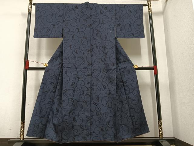 平和屋着物●結城紬 80亀甲 唐草文 正絹 逸品 AAAZ1808ph