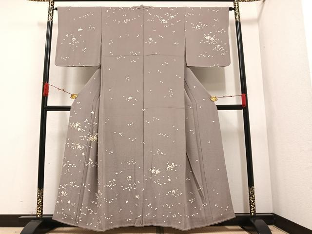 平和屋着物●訪問着 友禅 駒刺繍 舞桜文 金彩 鬼しぼ縮緬 正絹 逸品 AAAZ1931ph