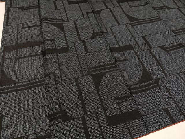 平和屋着物●結城紬 80亀甲 幾何学文様 正絹 逸品 AAAZ1956ph