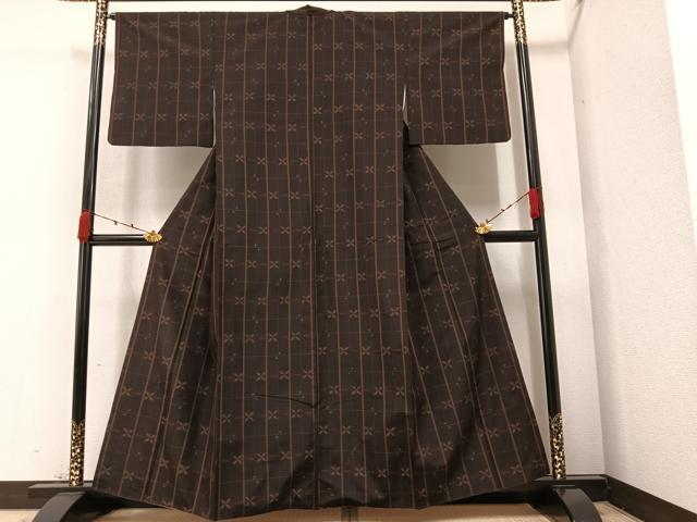 平和屋着物●上質な紬 間道 正絹 逸品 AAAZ1974ph