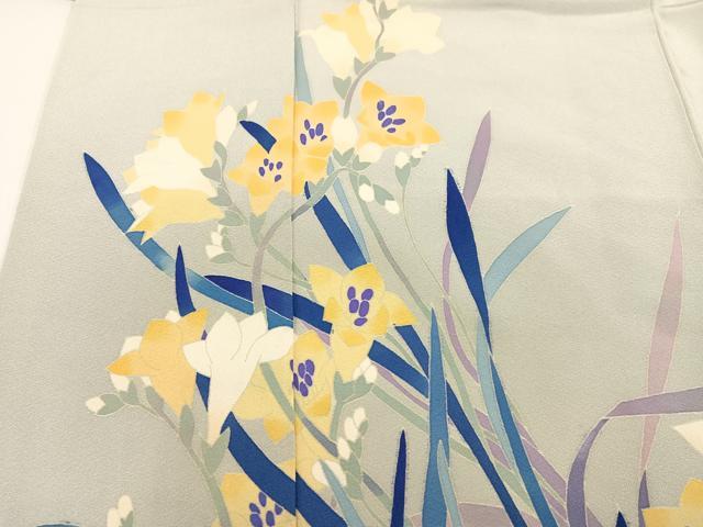 平和屋着物●本加賀友禅作家 志田弘子 訪問着 作家物 草花文 正絹 逸品 AAAZ1981ph