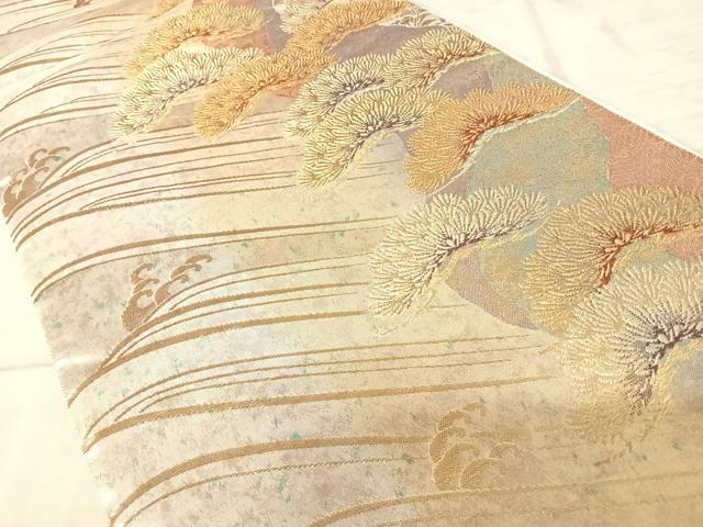 平和屋着物◎六通柄袋帯 枝松文 金糸 引箔 正絹 逸品 AAAZ2188yx