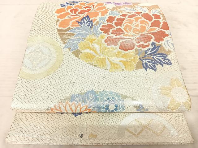 平和屋着物◎佐賀錦 六通柄袋帯 花丸文 金銀糸 正絹 逸品 AAAZ2210yx