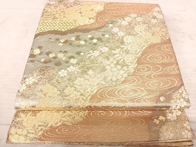平和屋着物◎佐賀錦 六通柄袋帯 道長花文 金銀糸 正絹 逸品 AAAZ2275yx