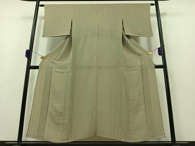 平和屋着物▽上質な小紋 単衣 間道 鬼しぼ縮緬 正絹 逸品 AAAZ2330jh
