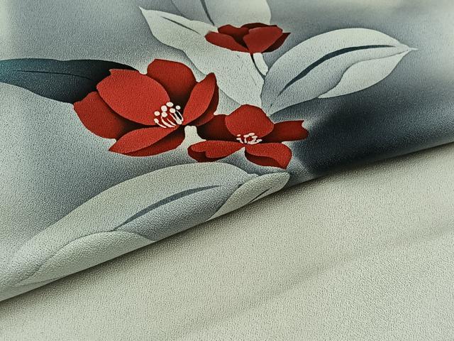 平和屋着物▽訪問着 単衣 枝花文 暈し染め 正絹 逸品 AAAZ2337jh