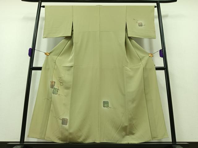 平和屋着物▽訪問着 単衣 刺繍 瓢箪 暈し染め 金彩 正絹 逸品 AAAZ2340jh