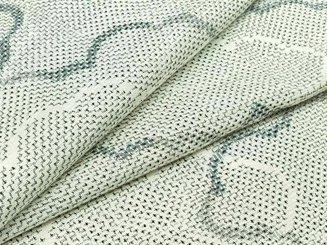 平和屋着物▽上質な紬 単衣 雲取り文 正絹 逸品 AAAZ2358jh