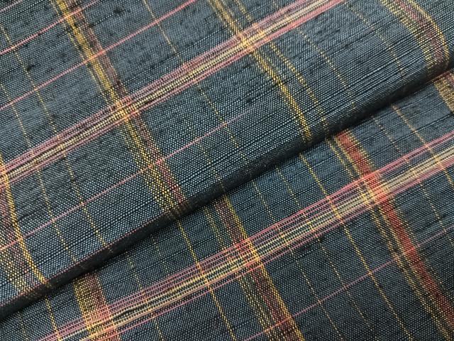 平和屋着物●上質な紬 格子 正絹 逸品 AAAZ2375ph