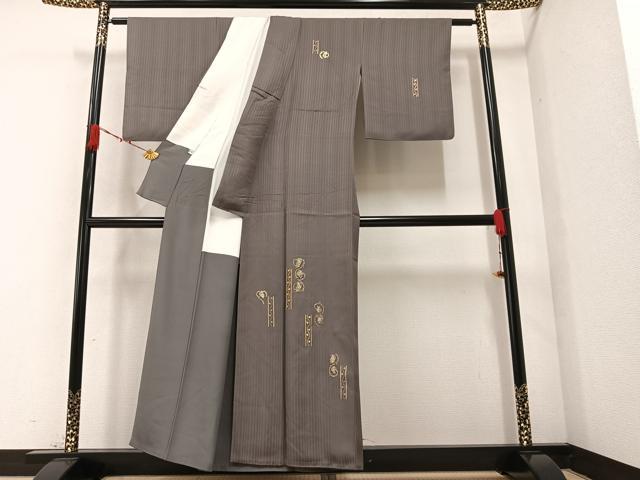 平和屋着物●訪問着 竹屋町刺繍 草花文 金彩 正絹 逸品 AAAZ2394ph