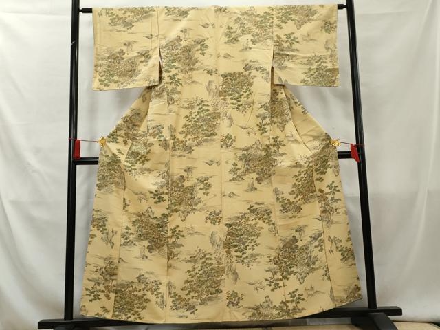 平和屋着物■上質な紬 風景樹林文 正絹 逸品 AAAZ2443cs