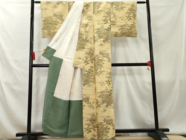 平和屋着物■上質な紬 風景樹林文 正絹 逸品 AAAZ2443cs