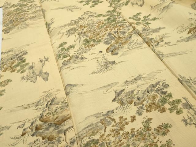 平和屋着物■上質な紬 風景樹林文 正絹 逸品 AAAZ2443cs