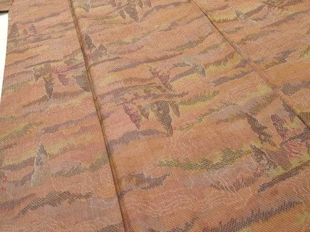平和屋着物■上質な紬 樹林風景文 正絹 逸品 AAAZ2615cs