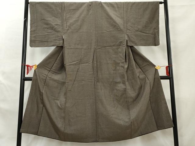 平和屋着物■男性 紬 格子 正絹 逸品 AAAZ2620cs