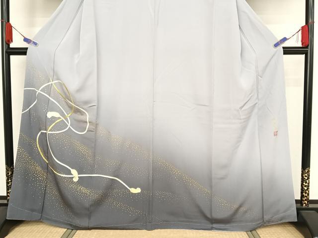 平和屋着物●人間国宝 福田喜三郎 訪問着 刺繍 組紐 暈し染め 金糸 金彩 三越扱い 正絹 逸品 未使用 AAAZ3021np
