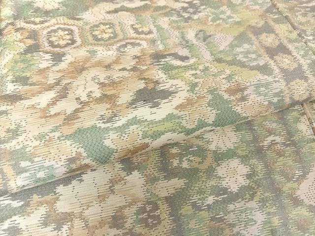 平和屋着物●本場大島紬 白大島 緯総絣 草花文 正絹 逸品 AAAZ3081np