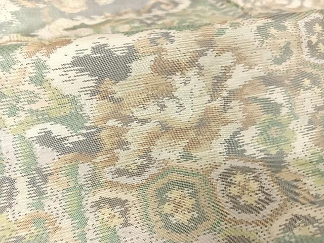 平和屋着物●本場大島紬 白大島 緯総絣 草花文 正絹 逸品 AAAZ3081np