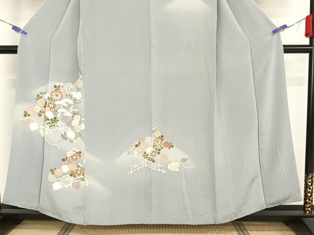 平和屋着物●訪問着 友禅 花籬文 鬼しぼ縮緬 正絹 逸品 AAAZ3141np