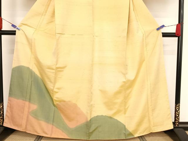 平和屋着物●紬 訪問着 遠山風景文 正絹 逸品 AAAZ3161np
