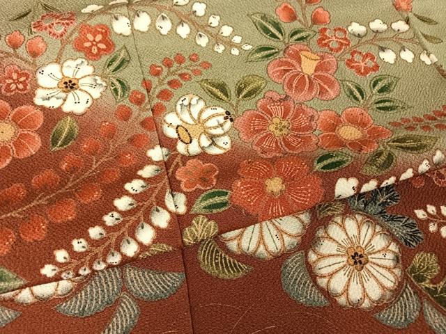 平和屋着物●訪問着 辻が花 暈し染め 鬼しぼ縮緬 正絹 逸品 AAAZ3188np