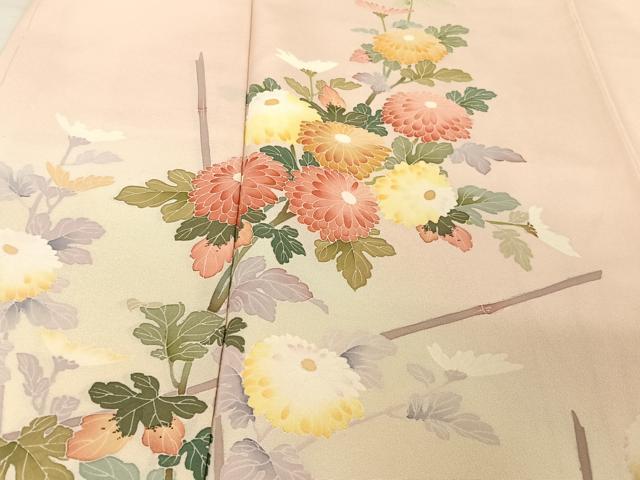 平和屋着物●訪問着 友禅 作家物 草花文 暈し染め 正絹 逸品 未使用 AAAZ3190np