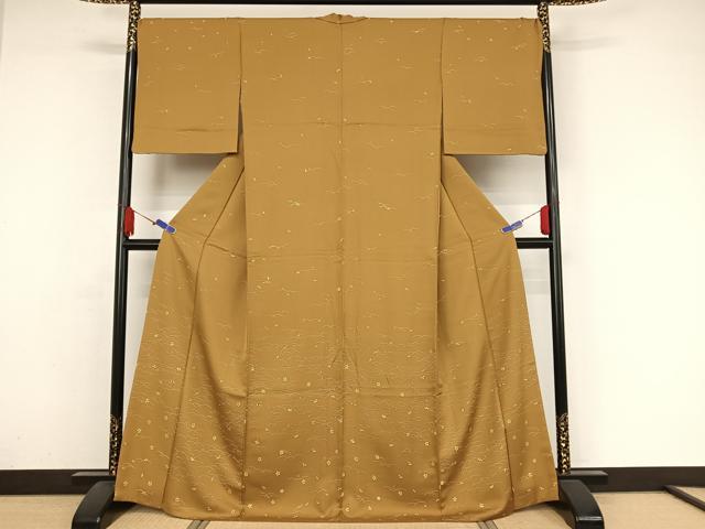 平和屋着物●訪問着 芝に舞桜 正絹 逸品 AAAZ3224np