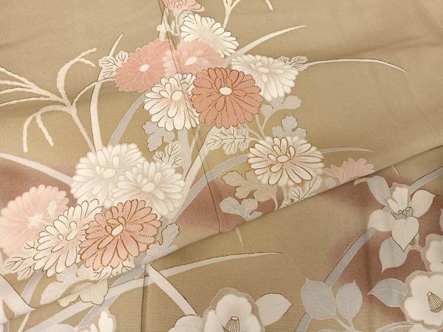 平和屋着物●訪問着 駒刺繍 草花文 暈し染め 金糸 金彩 鈴乃屋扱い 正絹 逸品 AAAZ3234np