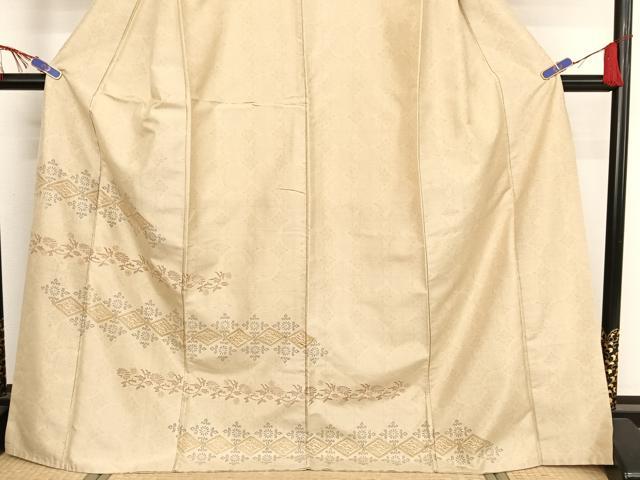 平和屋着物●本場染大島紬 訪問着 花唐草文 ロング丈 正絹 逸品 AAAZ3236np