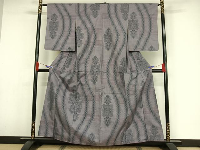 平和屋着物●本場大島紬 一元絣 幾何学花文 正絹 逸品 AAAZ3258np