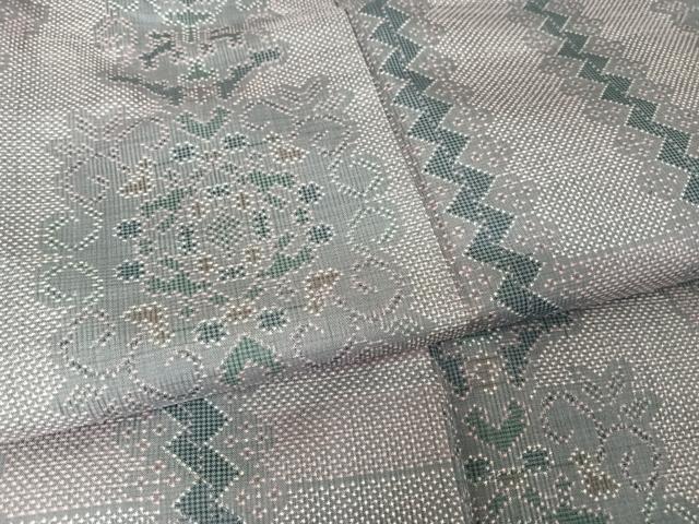 平和屋着物●本場大島紬 一元絣 幾何学花文 正絹 逸品 AAAZ3258np